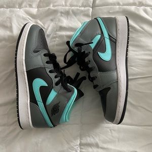 Black and Teal Jordans